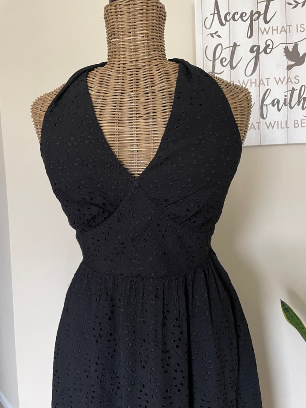 WHBM Eyelet Halter Midi Dress - Picture 2 of 8